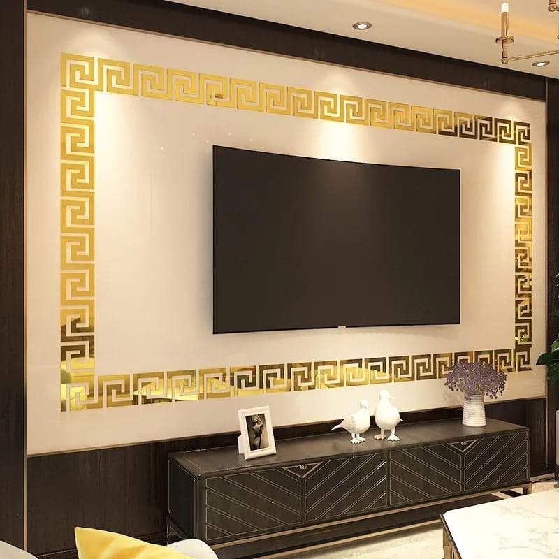 Building Acrylic Border Mirror Décor – Modern Wall Decoration