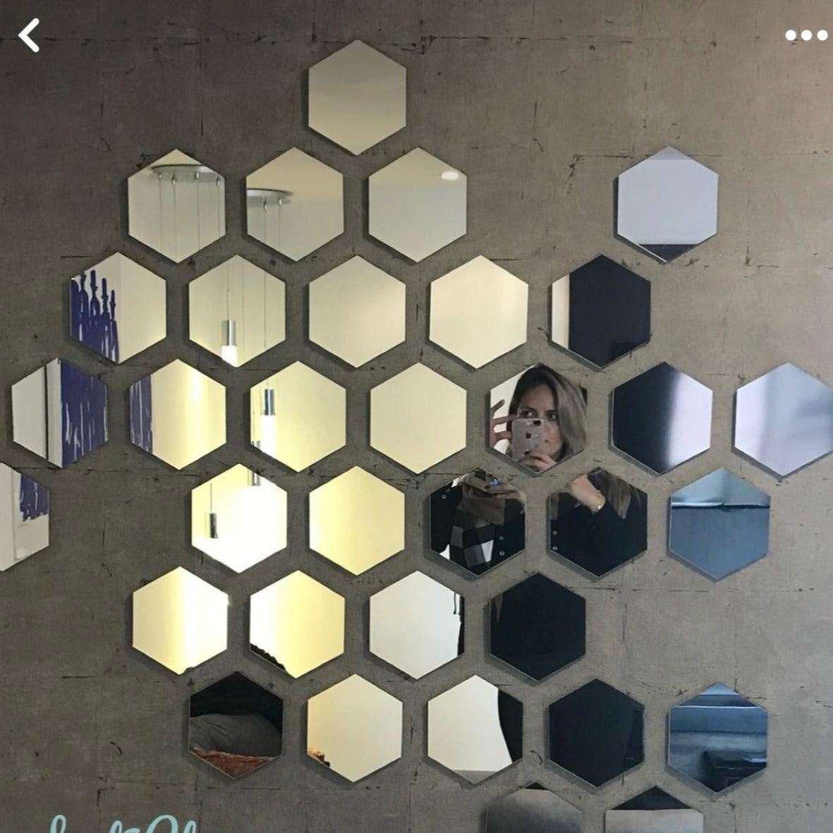 Acrylic Hexagon Wall Decor Mirror (Silver) – Modern Wall Decoration