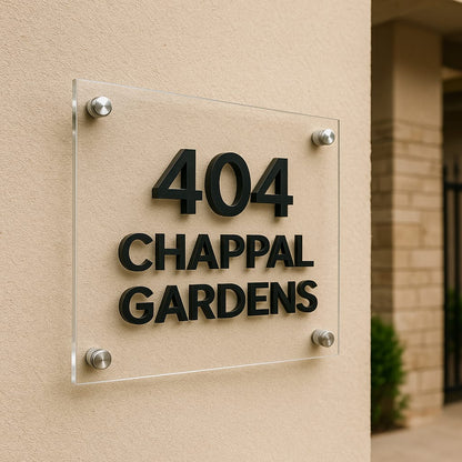 Custom Acrylic Home Name Plate – Elegant Laser-Cut Design | Premium & Glossy