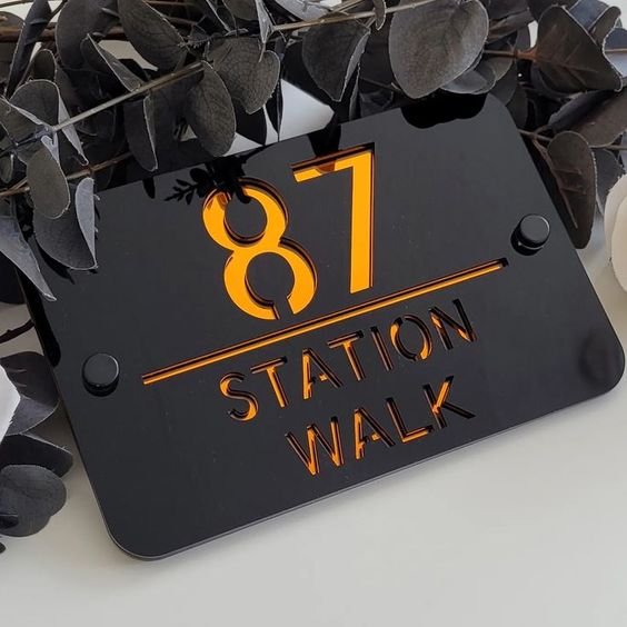 Custom Acrylic Home Name Plate – Elegant Laser-Cut Design | Premium & Glossy