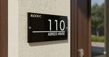 Custom Acrylic Home Name Plate – Elegant Laser-Cut Design | Premium & Glossy