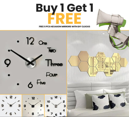 🌞 Summer Biggest Sale – Buy 1 DIY Clock & Get Free Hexagon Mirrors!