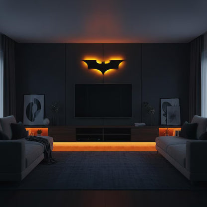 Batman LED Wall light - RGB 7 Colors Wooden Light Gaming Desk Wall Decor | Unique Laser Cut | Soneri Walls