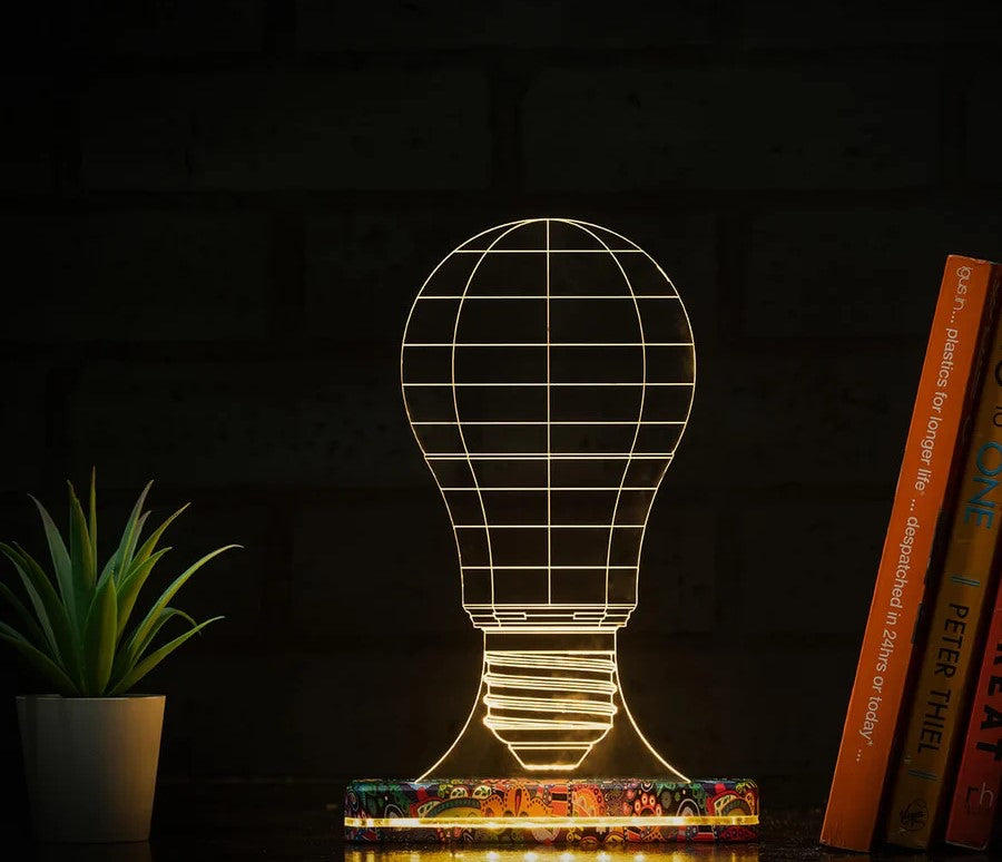 Optical Illusion 3D Bulb Shape Lamp