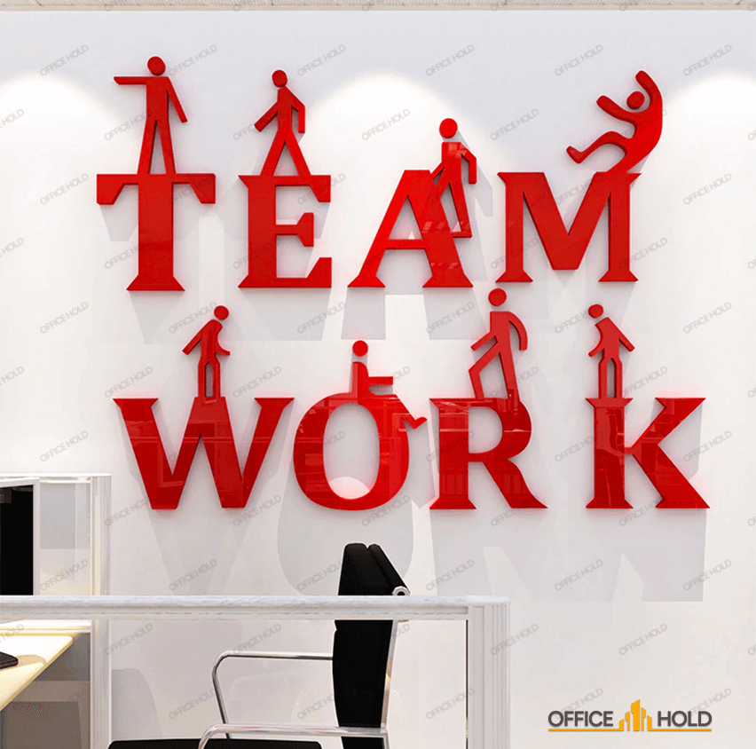 Teamwork 3D Creative Office Wall Decor (TW01) – Motivational Modern Design