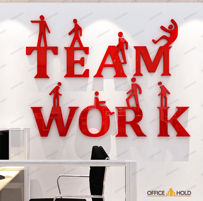 Teamwork 3D Creative Office Wall Decor (TW01) – Motivational Modern Design
