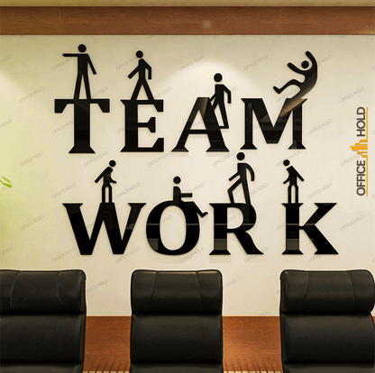 Teamwork 3D Creative Office Wall Decor (TW01) – Motivational Modern Design